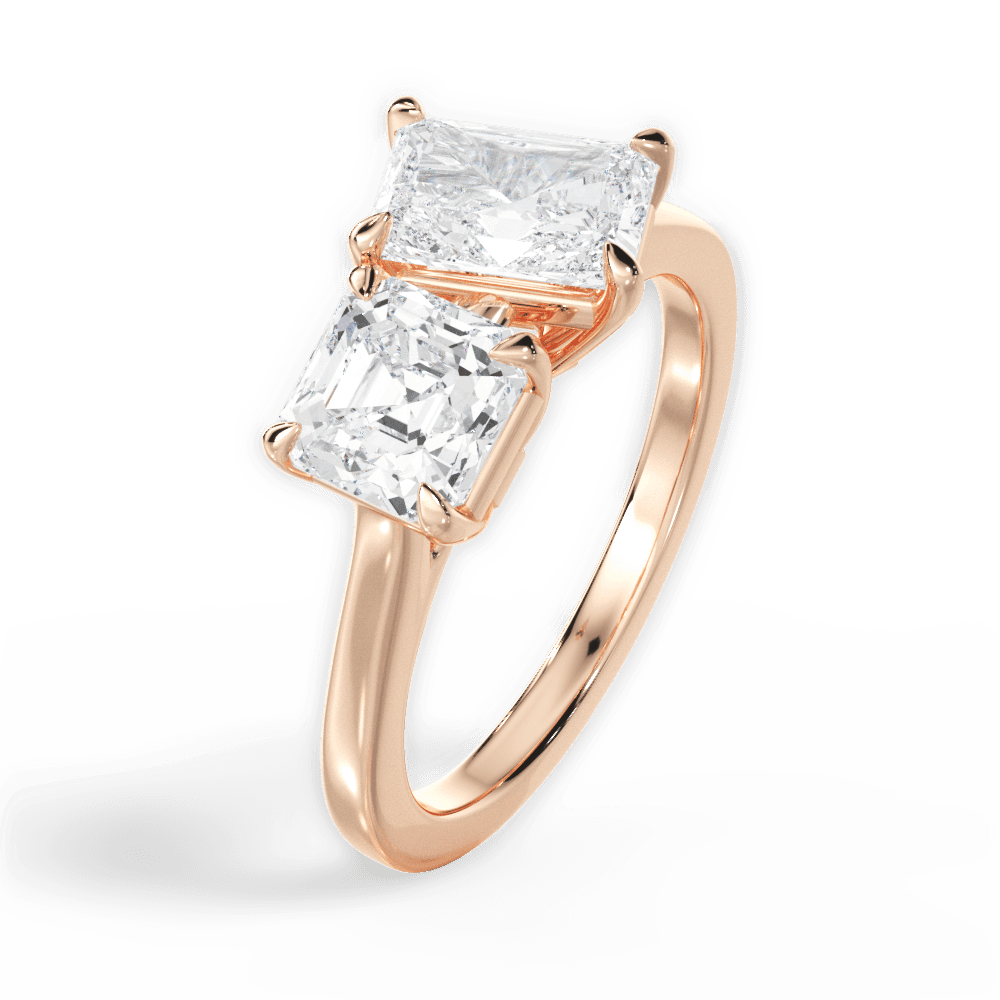 Alice Radiant Cut Lab Grown Diamond 18Kt Rose Gold Engagement Ring - View 3
