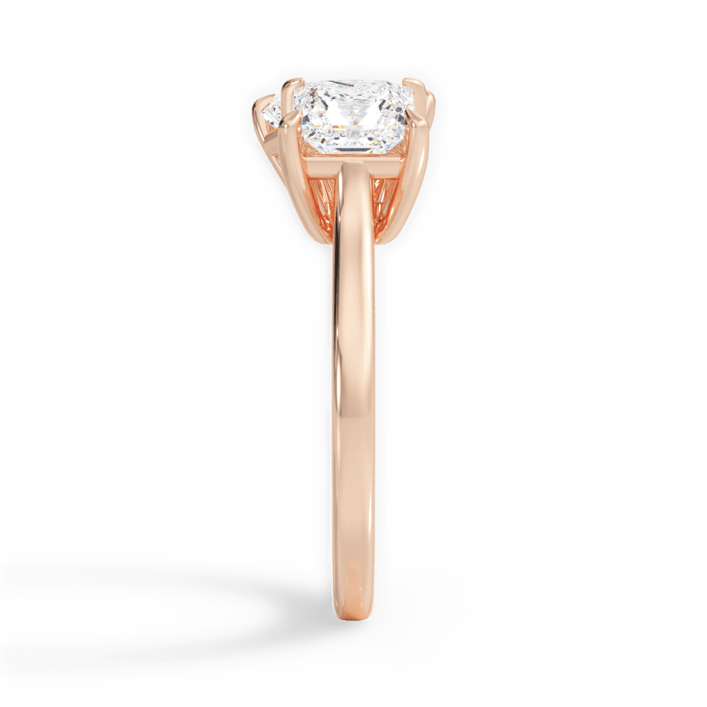 Esther Radiant Cut Lab Grown Diamond 18Kt Rose Gold Engagement Ring - View 2