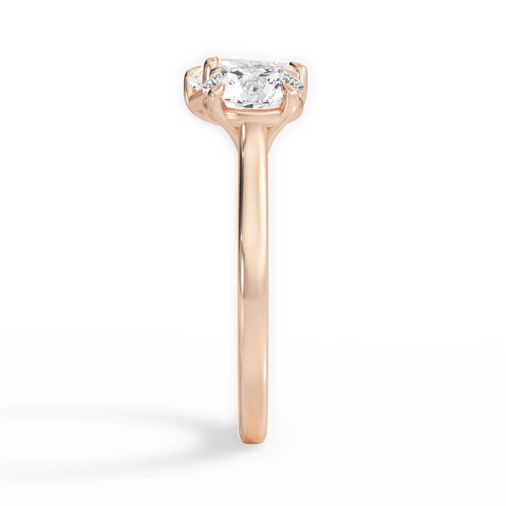 Georgia Radiant Cut Lab Grown Diamond 18Kt Rose Gold Engagement Ring - View 3