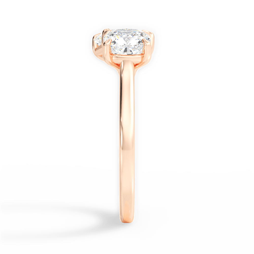 Ellen Radiant Cut Lab Grown Diamond 18Kt Rose Gold Engagement Ring - View 2