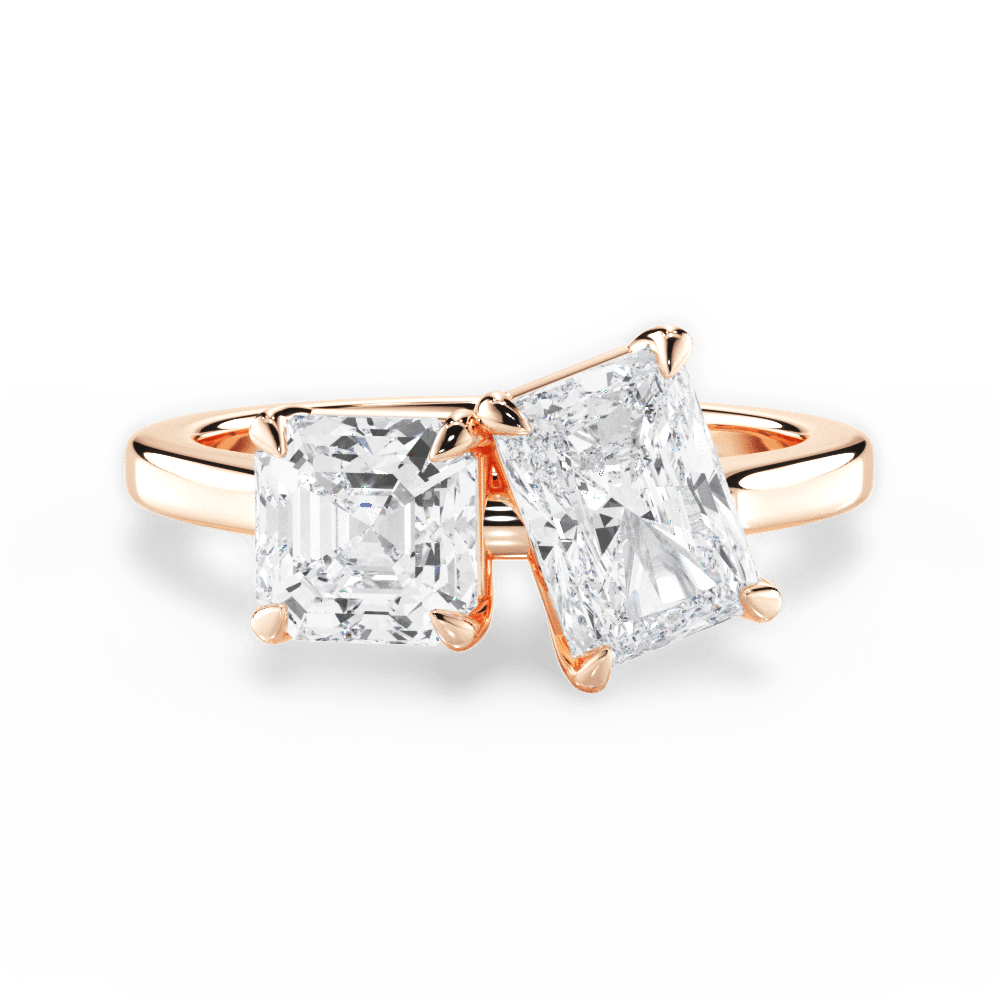Leticia Radiant Cut Lab Grown Diamond 18Kt Rose Gold Engagement Ring