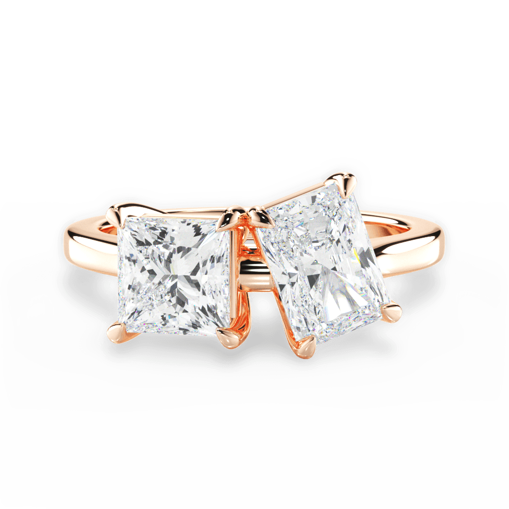 Esther Radiant Cut Lab Grown Diamond 18Kt Rose Gold Engagement Ring