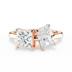 Esther Radiant Cut Lab Grown Diamond 18Kt Rose Gold Engagement Ring