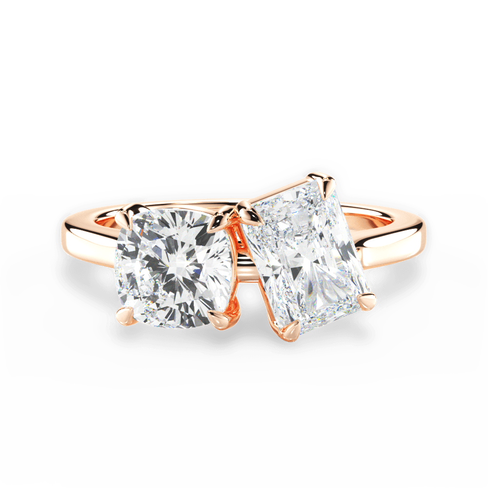 Lila Radiant Cut Lab Grown Diamond 18Kt Rose Gold Engagement Ring