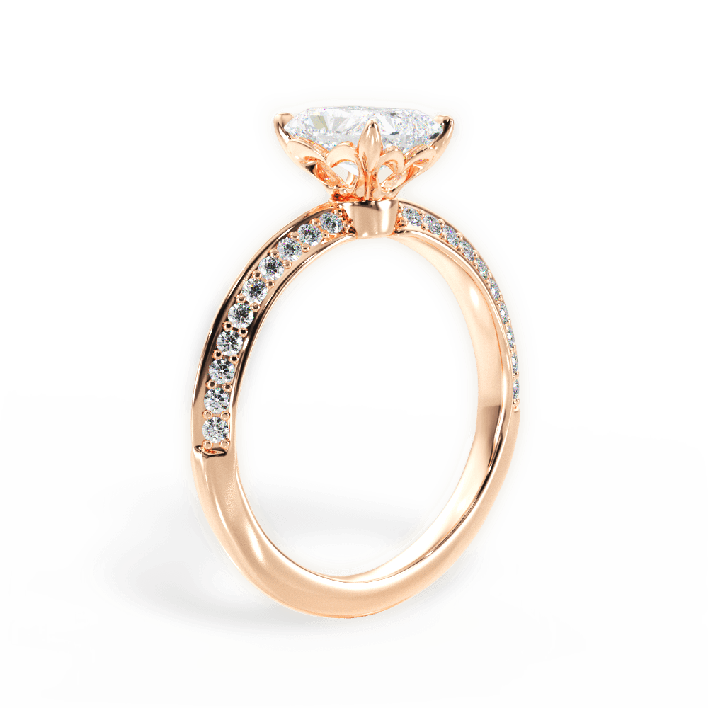 Gail Radiant Cut Lab Grown Diamond 18Kt Rose Gold Engagement Ring - View 2