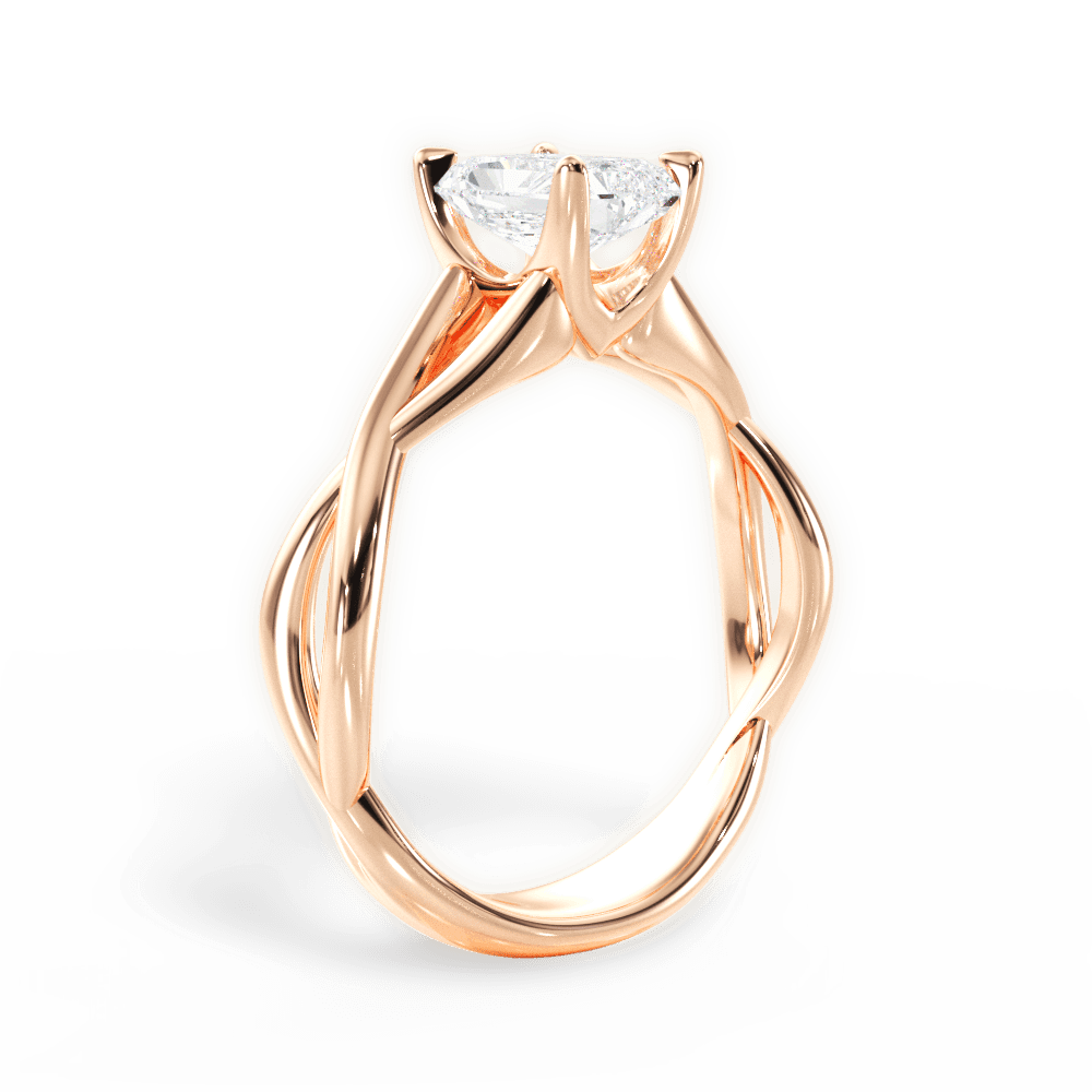 Aubrey Radiant Cut Lab Grown Diamond 18Kt Rose Gold Engagement Ring - View 2