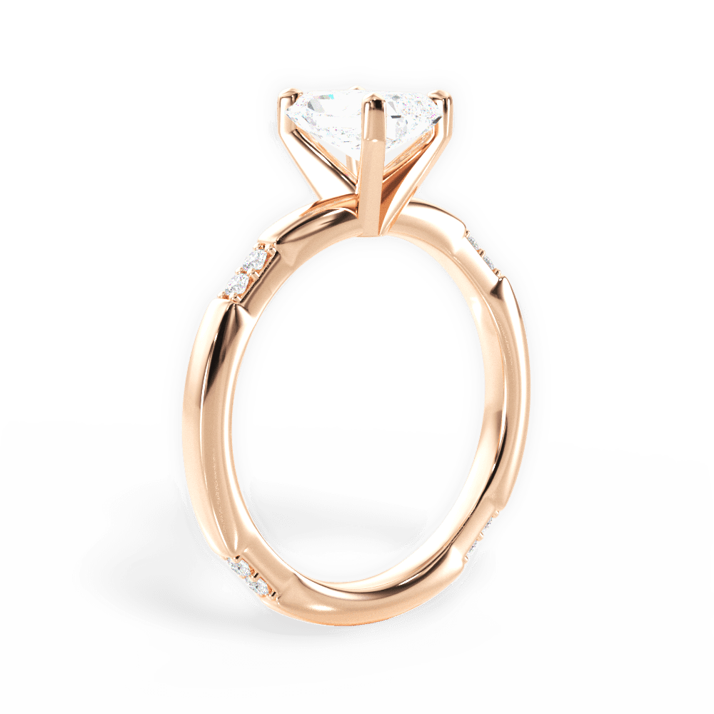 Bonnie Radiant Cut Lab Grown Diamond 18Kt Rose Gold Engagement Ring - View 2