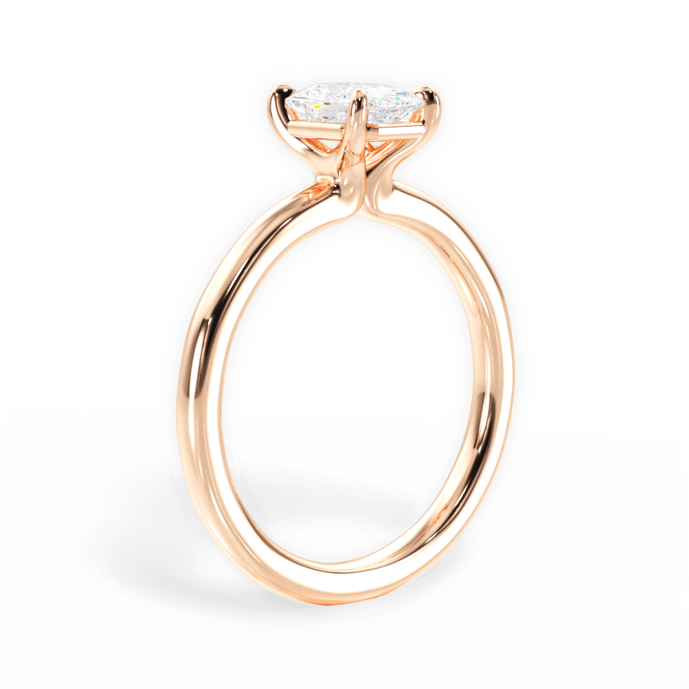Angela Radiant Cut Lab Grown Diamond 18Kt Rose Gold Engagement Ring - View 2