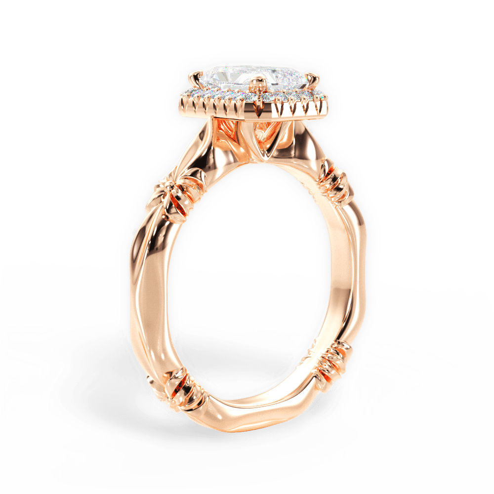 Erica Radiant Cut Lab Grown Diamond 18Kt Rose Gold Engagement Ring - View 3