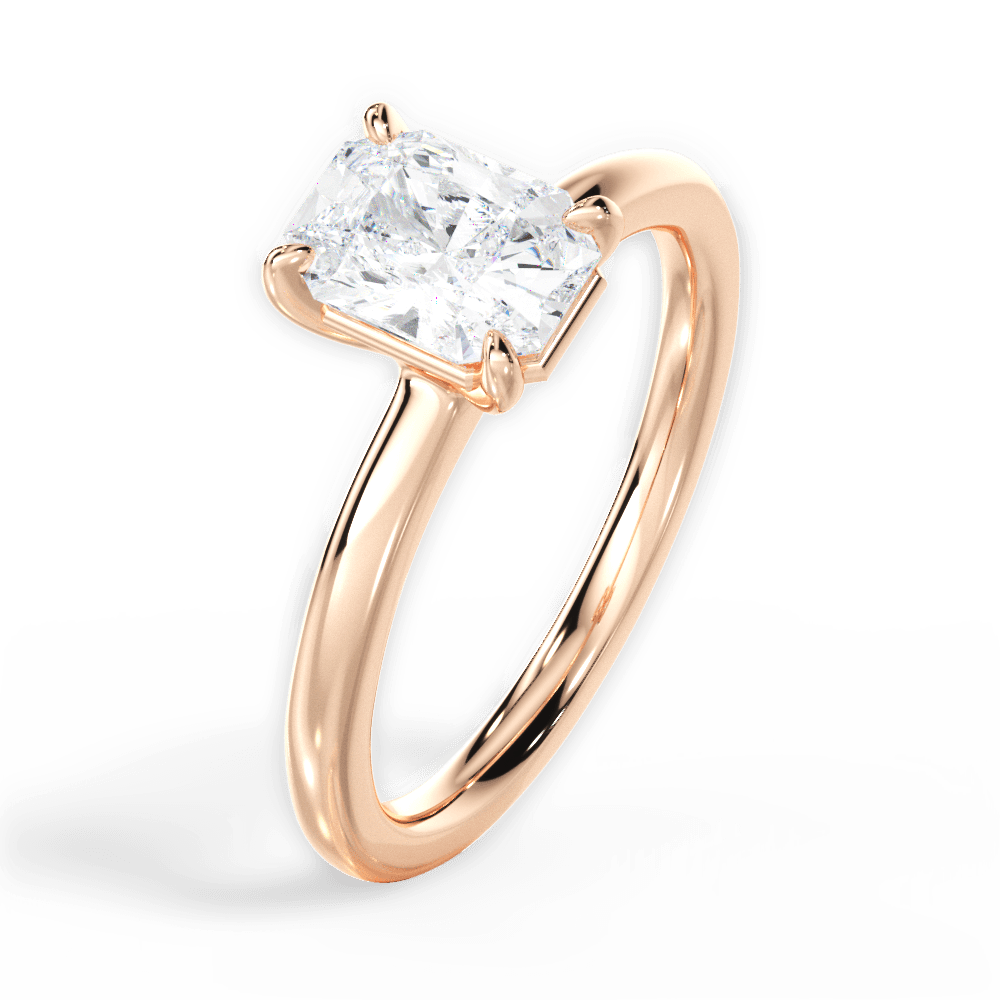 Angela Radiant Cut Lab Grown Diamond 18Kt Rose Gold Engagement Ring - View 4