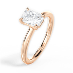 Angela Radiant Cut Lab Grown Diamond 18Kt Rose Gold Engagement Ring - View 4