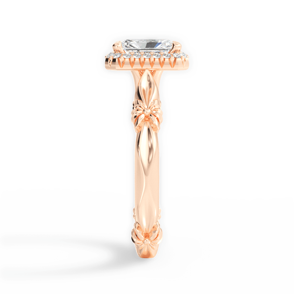 Erica Radiant Cut Lab Grown Diamond 18Kt Rose Gold Engagement Ring - View 2