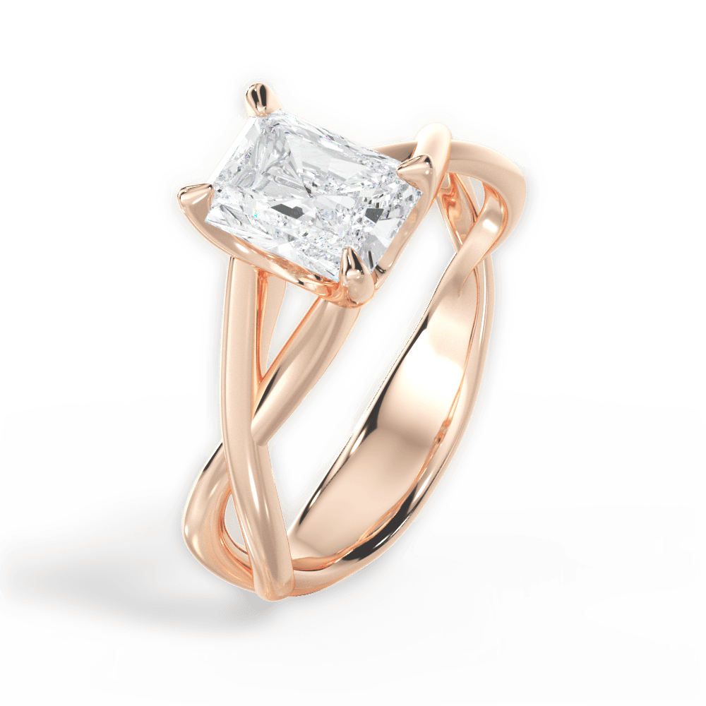 Aubrey Radiant Cut Lab Grown Diamond 18Kt Rose Gold Engagement Ring - View 4