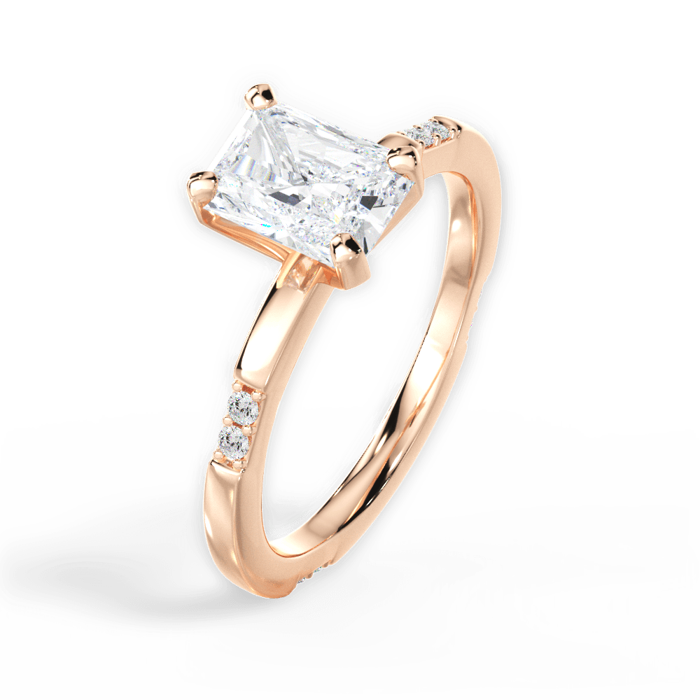 Bonnie Radiant Cut Lab Grown Diamond 18Kt Rose Gold Engagement Ring - View 4