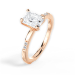 Bonnie Radiant Cut Lab Grown Diamond 18Kt Rose Gold Engagement Ring - View 4