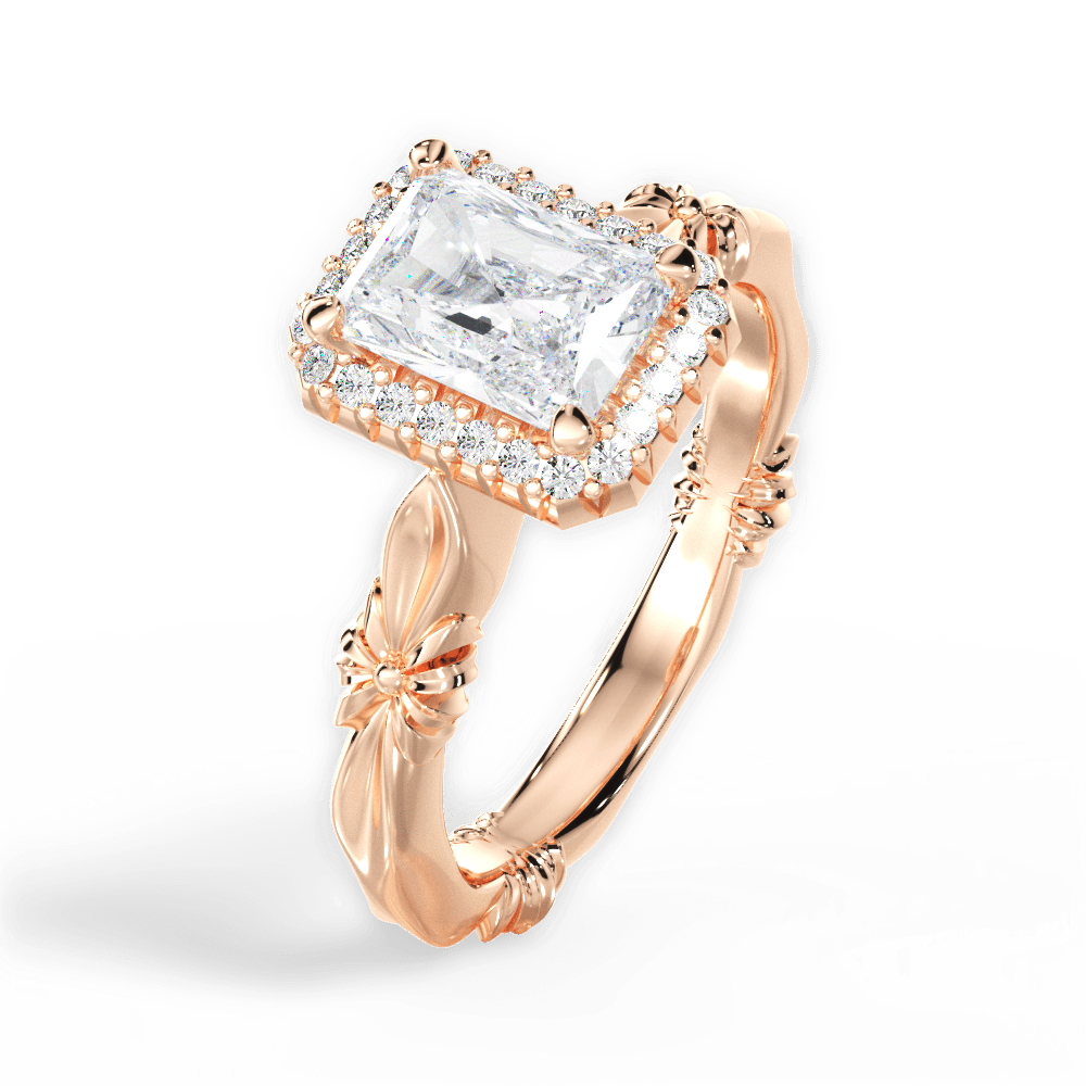 Erica Radiant Cut Lab Grown Diamond 18Kt Rose Gold Engagement Ring - View 4