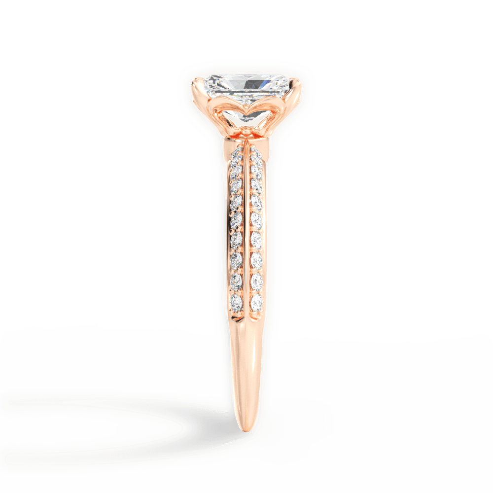 Gail Radiant Cut Lab Grown Diamond 18Kt Rose Gold Engagement Ring - View 4