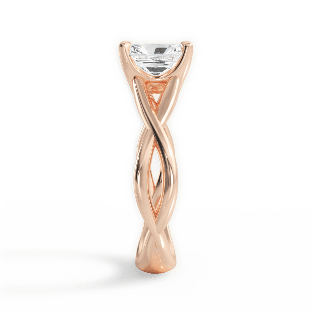 Aubrey Radiant Cut Lab Grown Diamond 18Kt Rose Gold Engagement Ring - View 3