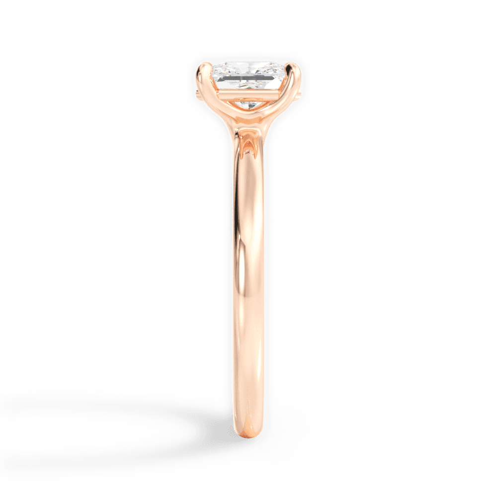 Angela Radiant Cut Lab Grown Diamond 18Kt Rose Gold Engagement Ring - View 3