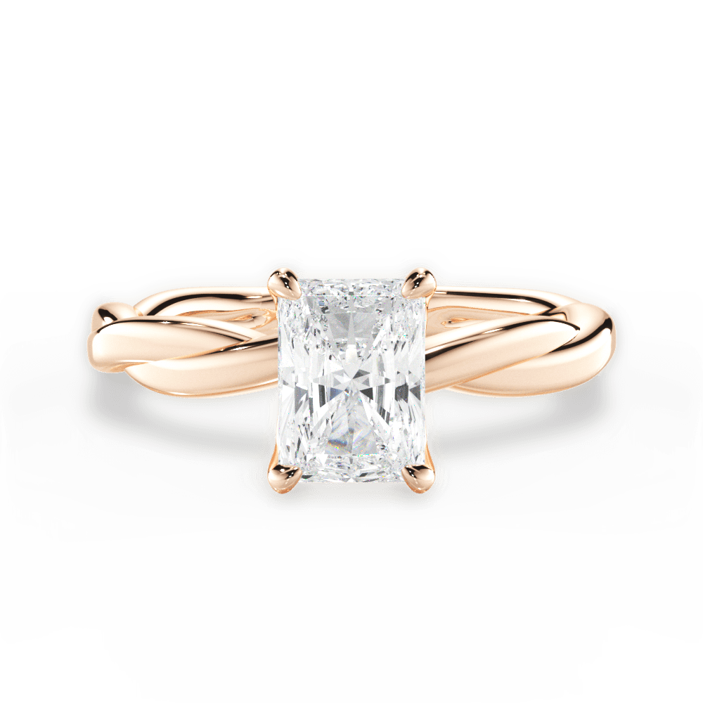 Bianca Radiant Cut Lab Grown Diamond 18Kt Rose Gold Engagement Ring