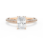 Gail Radiant Cut Lab Grown Diamond 18Kt Rose Gold Engagement Ring