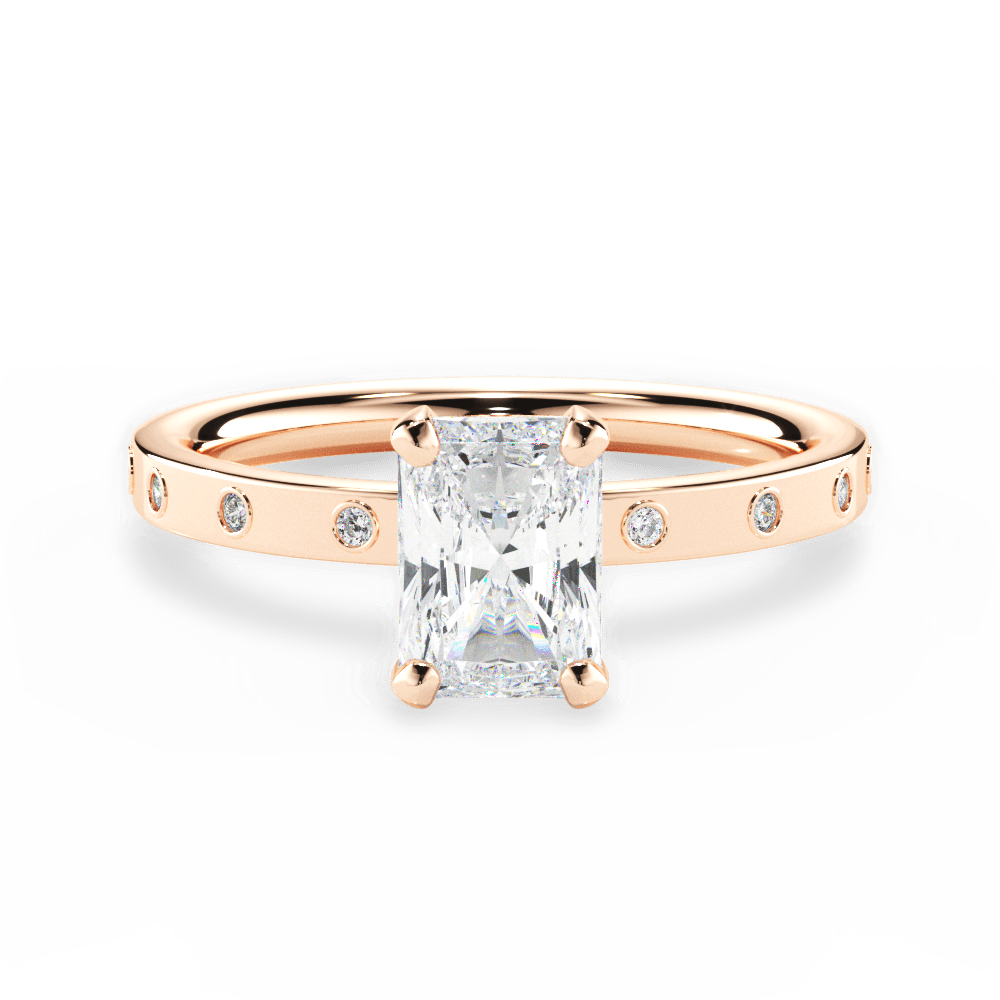 Carla Radiant Cut Lab Grown Diamond 18Kt Rose Gold Engagement Ring