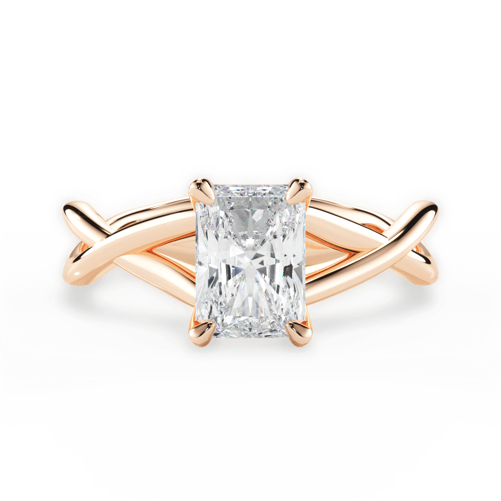 Aubrey Radiant Cut Lab Grown Diamond 18Kt Rose Gold Engagement Ring