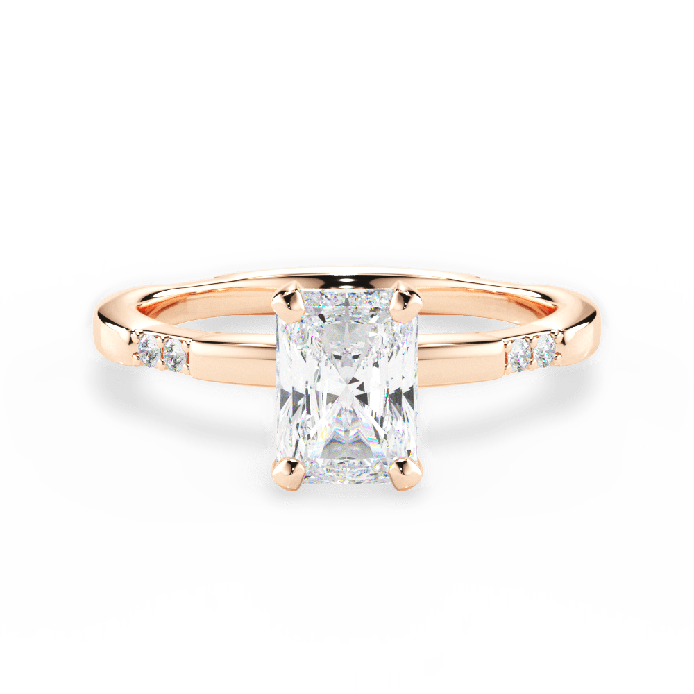 Bonnie Radiant Cut Lab Grown Diamond 18Kt Rose Gold Engagement Ring