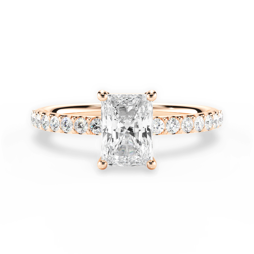Elsie Radiant Cut Lab Grown Diamond 18Kt Rose Gold Engagement Ring