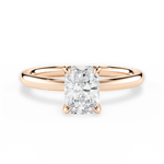 Angela Radiant Cut Lab Grown Diamond 18Kt Rose Gold Engagement Ring