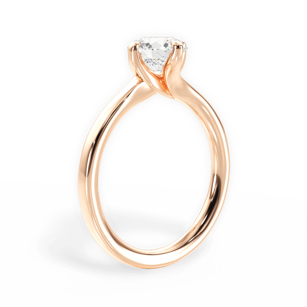 Ashley Round Cut Lab Grown Diamond 18Kt Rose Gold Engagement Ring - View 4
