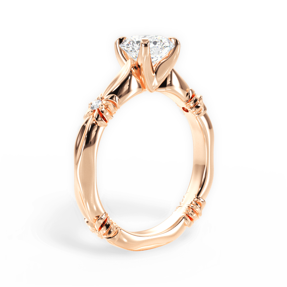 Claire Round Cut Lab Grown Diamond 18Kt Rose Gold Engagement Ring - View 3