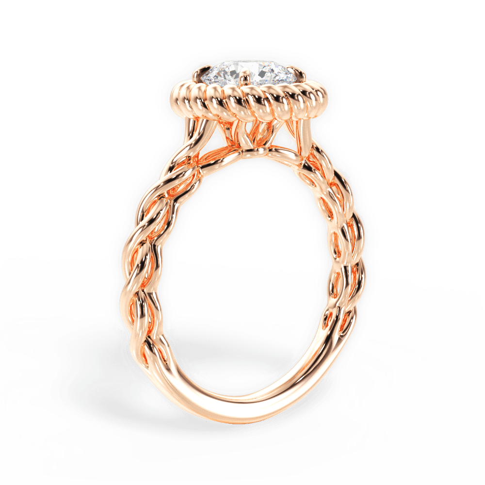 Belinda Round Cut Lab Grown Diamond 18Kt Rose Gold Engagement Ring - View 2