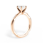 Bonnie Round Cut Lab Grown Diamond 18Kt Rose Gold Engagement Ring - View 3