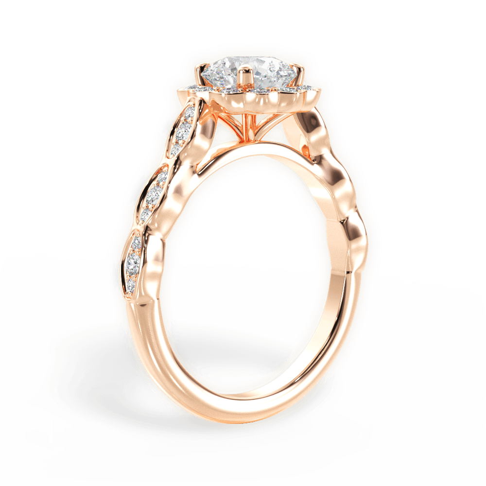 Jane Round Cut Lab Grown Diamond 18Kt Rose Gold Engagement Ring - View 2