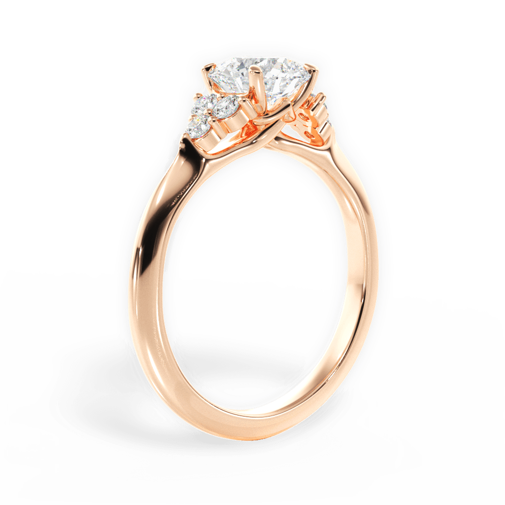 Celeste Round Cut Lab Grown Diamond 18Kt Rose Gold Engagement Ring - View 4