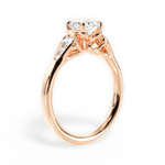 Cecilia Round Cut Lab Grown Diamond 18Kt Rose Gold Engagement Ring - View 2