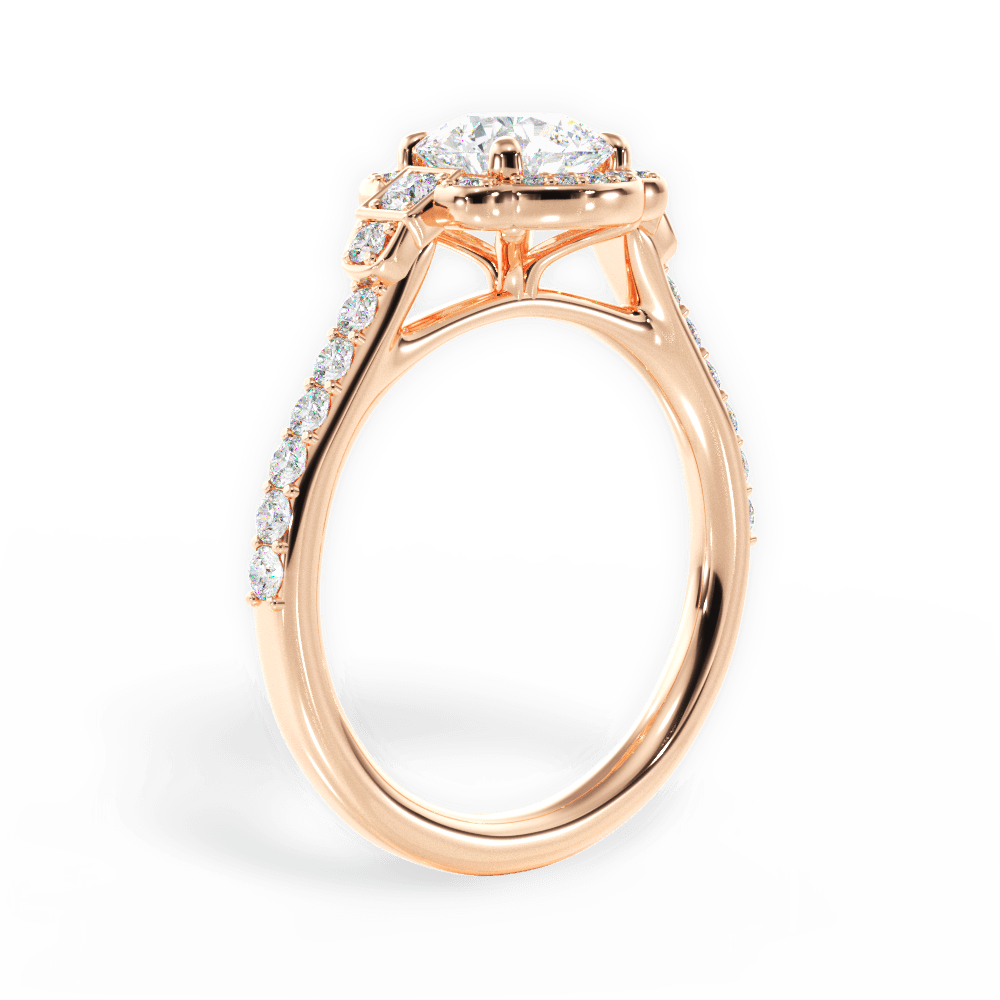 Joyce Round Cut Lab Grown Diamond 18Kt Rose Gold Engagement Ring - View 3