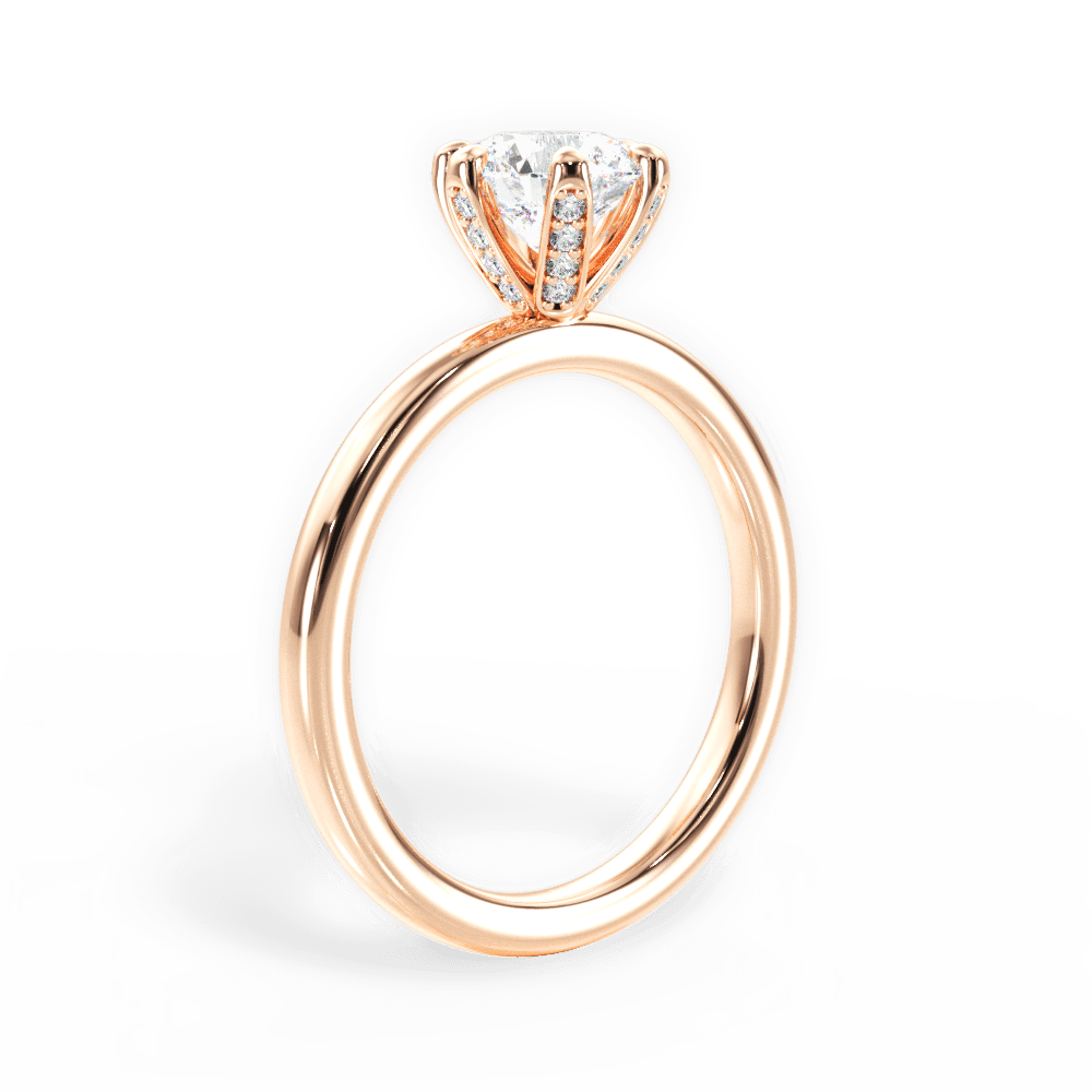 Ella Round Cut Lab Grown Diamond 18Kt Rose Gold Engagement Ring - View 2