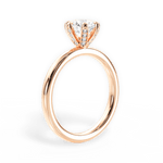 Ella Round Cut Lab Grown Diamond 18Kt Rose Gold Engagement Ring - View 2