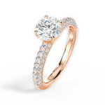 Kylie Round Cut Lab Grown Diamond 18Kt Rose Gold Engagement Ring - View 4