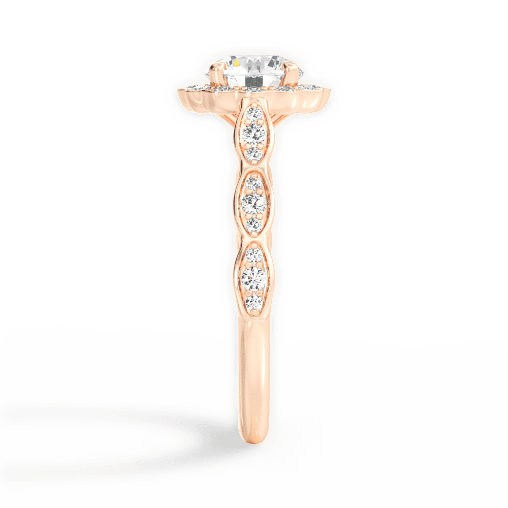 Jane Round Cut Lab Grown Diamond 18Kt Rose Gold Engagement Ring - View 3