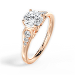 Cecilia Round Cut Lab Grown Diamond 18Kt Rose Gold Engagement Ring - View 3