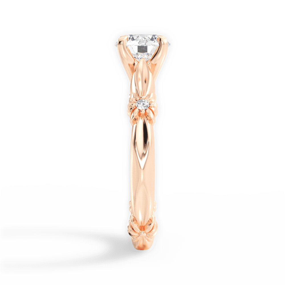 Claire Round Cut Lab Grown Diamond 18Kt Rose Gold Engagement Ring - View 2
