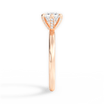 Ella Round Cut Lab Grown Diamond 18Kt Rose Gold Engagement Ring - View 3