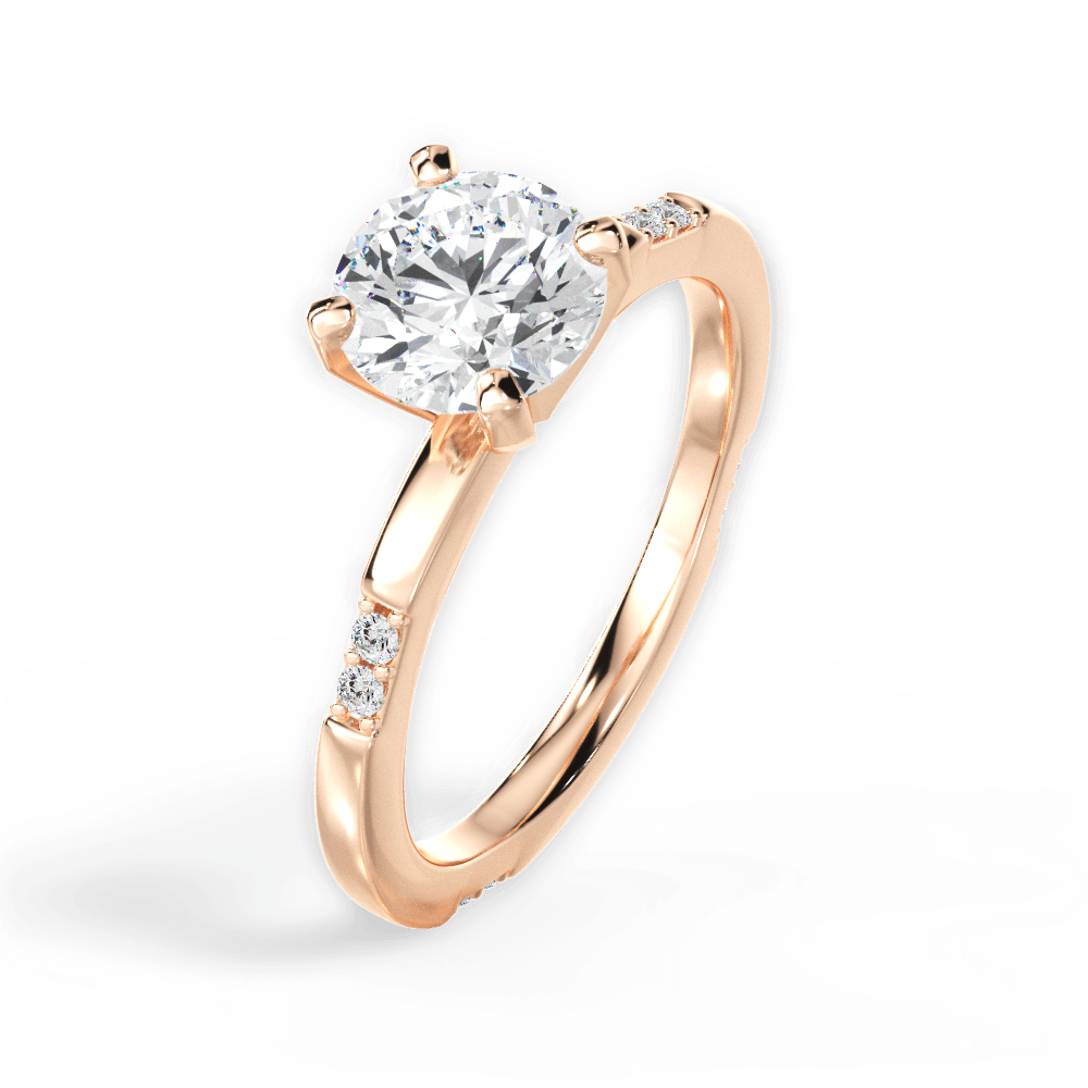 Bonnie Round Cut Lab Grown Diamond 18Kt Rose Gold Engagement Ring - View 4