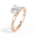 Bonnie Round Cut Lab Grown Diamond 18Kt Rose Gold Engagement Ring - View 4