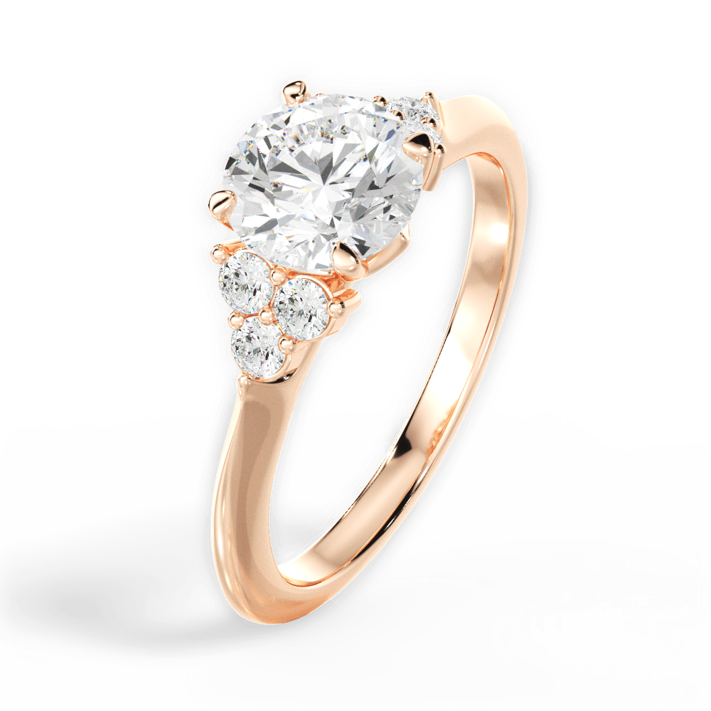 Celeste Round Cut Lab Grown Diamond 18Kt Rose Gold Engagement Ring - View 2