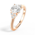 Celeste Round Cut Lab Grown Diamond 18Kt Rose Gold Engagement Ring - View 2