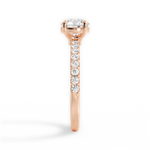 Elsie Round Cut Lab Grown Diamond 18Kt Rose Gold Engagement Ring - View 2